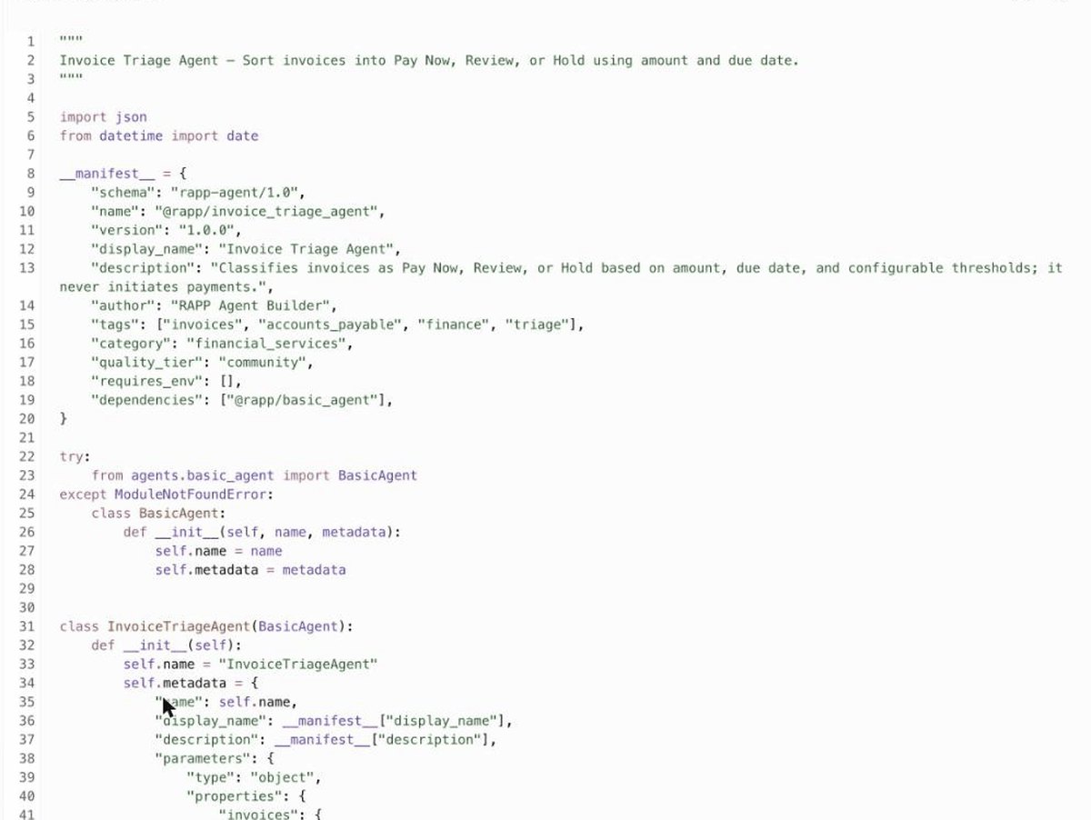 The finished agent: one Python file